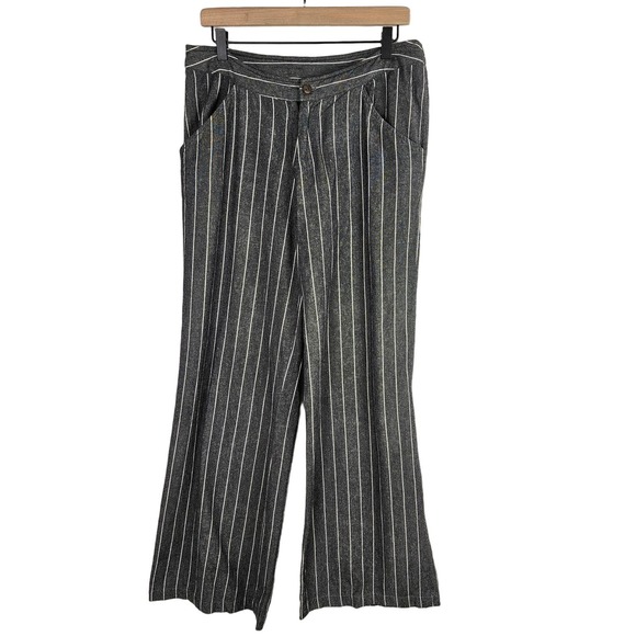 Mata Traders Pinstripe Pants M Charcoal Trousers - Picture 1 of 8